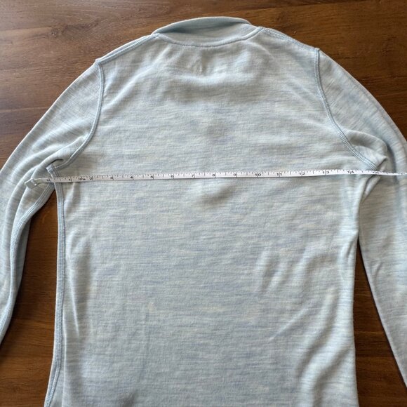 SMARTWOOL Classic Thermal Merino Base Layer Top Girl 13-14 XL Blue 1/4 Zip Shirt - Picture 9 of 12